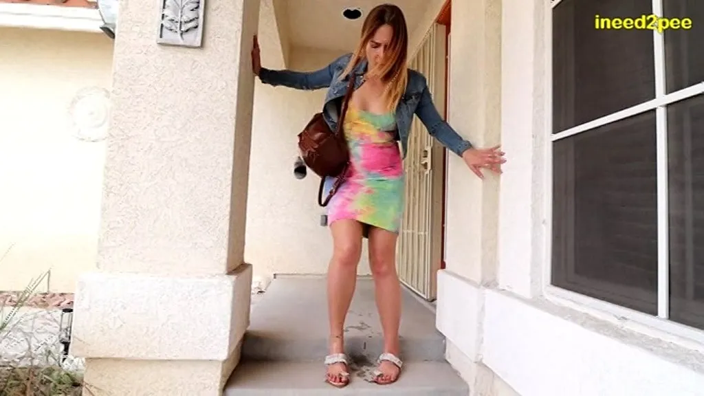 Vika Bubishka's Carside Peeing Session - Desperation and Cameltoe Exposed