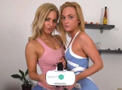 Nathaly Chérie and Vinna Reed - Blonde Lesbian Masturbation in VR