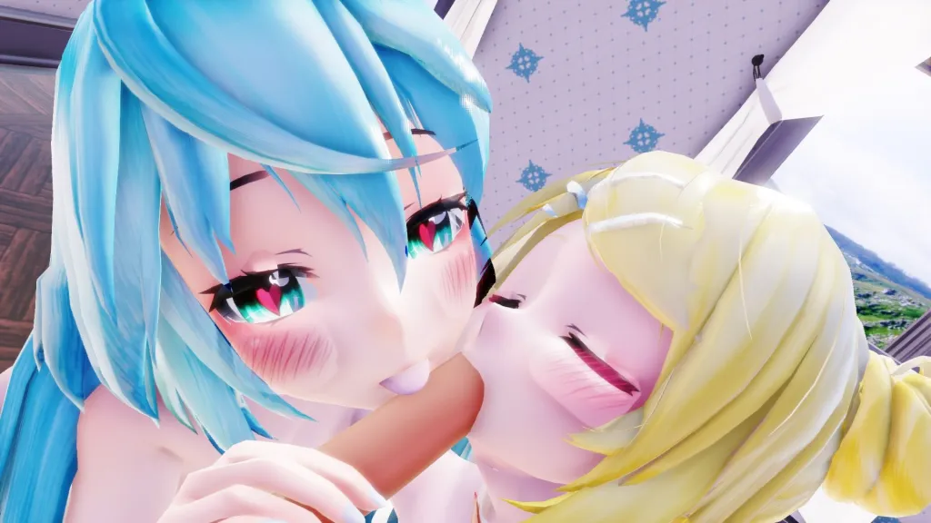 Hatsune Miku & Rin in 3D Hentai VR Video - Binaural Sound