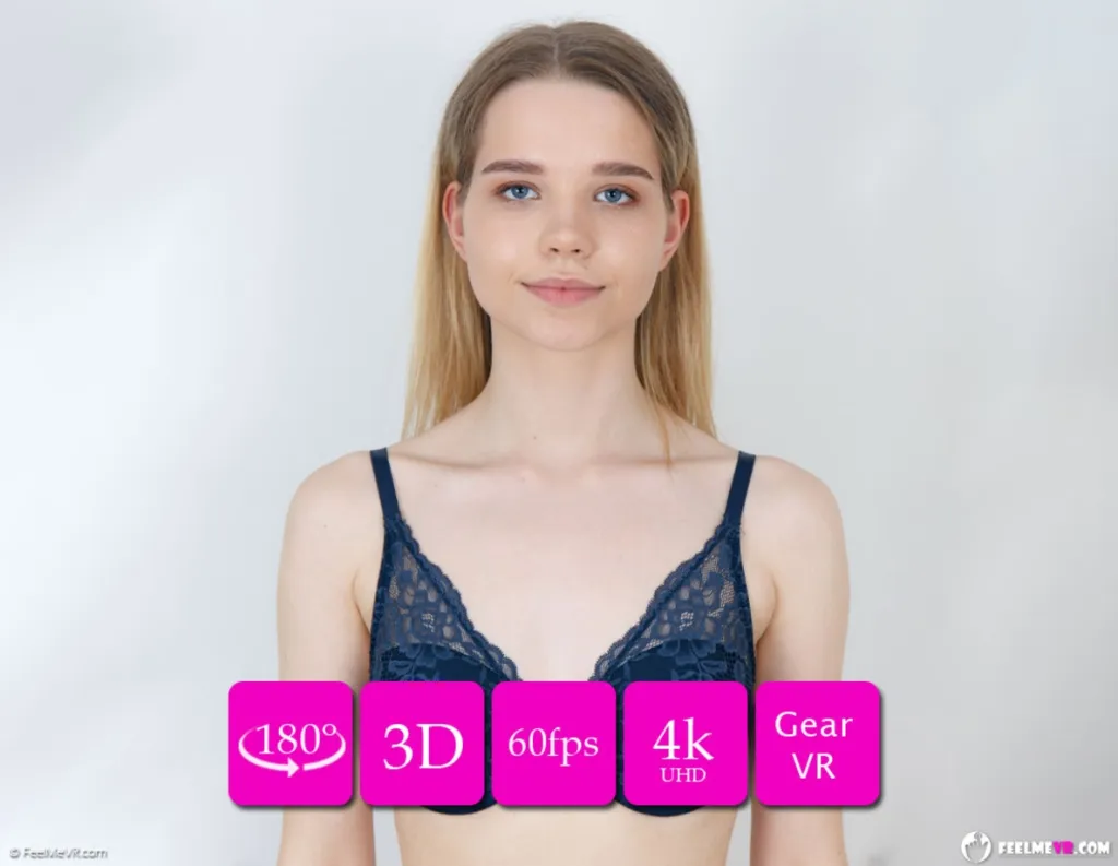 Blonde Babe Solo Striptease by [Performer 1], [Performer 2], and [Performer 3] - 180° VR, HD, 60 FPS