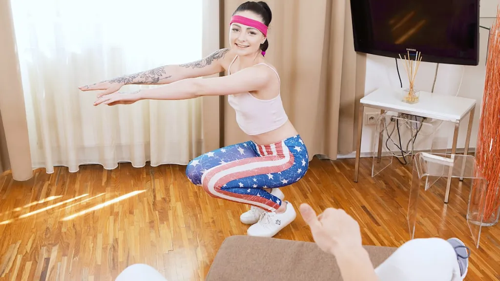 Sydney's Intimate Fitness Session: Cum on Ass, Blowjob & Cow Girl (VR)